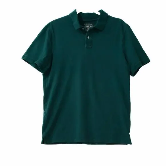 Sonoma Shirts Sonoma Mens Dark Green Polo Shirt Cotton Solid